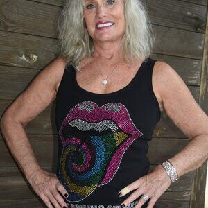The Rolling Stones   rhinestone sleeveless shirt XS S  M L XL XXL 1X…